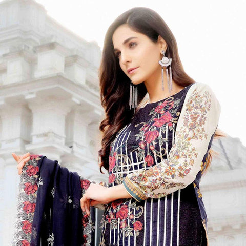 Royal Legacy Embroidered Lawn 3 Piece Un-Stitched Suit - 4443 A - test-store-for-chase-value