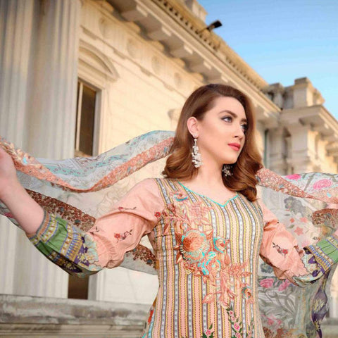 Royal Legacy Embroidered Lawn 3 Piece Un-Stitched Suit - 4445 A - test-store-for-chase-value