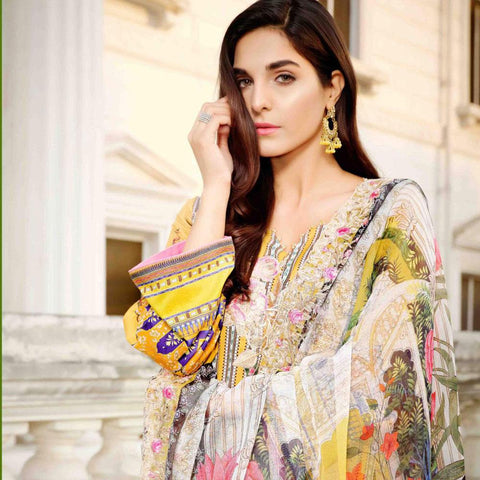 Royal Legacy Embroidered Lawn 3 Piece Un-Stitched Suit - 4445 B - test-store-for-chase-value