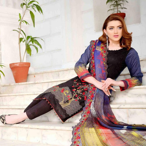 Royal Legacy Embroidered Lawn 3 Piece Un-Stitched Suit - 4448 A - test-store-for-chase-value
