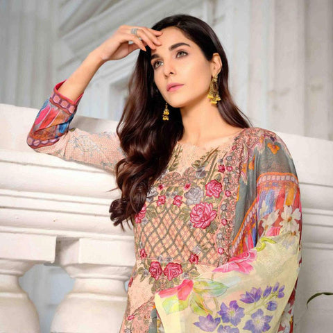 Royal Legacy Embroidered Lawn 3 Piece Un-Stitched Suit - 4451 B - test-store-for-chase-value