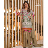 Amani Chikan Kari Embroidered Designer Lawn 3 Piece Un-Stitched Suit - 1 A - test-store-for-chase-value