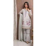 Amani Chikan Kari Embroidered Designer Lawn 3 Piece Un-Stitched Suit - 2 A - test-store-for-chase-value