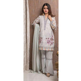 Amani Chikan Kari Embroidered Designer Lawn 3 Piece Un-Stitched Suit - 2 A - test-store-for-chase-value