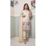 Amani Chikan Kari Embroidered Designer Lawn 3 Piece Un-Stitched Suit - 2 B - test-store-for-chase-value