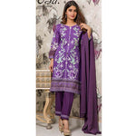 Amani Chikan Kari Embroidered Designer Lawn 3 Piece Un-Stitched Suit - 3 A - test-store-for-chase-value