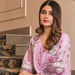 Amani Chikan Kari Embroidered Designer Lawn 3 Piece Un-Stitched Suit - 3 B - test-store-for-chase-value