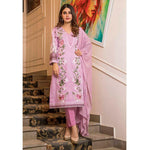 Amani Chikan Kari Embroidered Designer Lawn 3 Piece Un-Stitched Suit - 3 B - test-store-for-chase-value