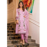 Amani Chikan Kari Embroidered Designer Lawn 3 Piece Un-Stitched Suit - 3 B - test-store-for-chase-value