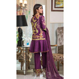 Amani Chikan Kari Embroidered Designer Lawn 3 Piece Un-Stitched Suit - 4 A - test-store-for-chase-value