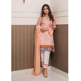 Amani Chikan Kari Embroidered Designer Lawn 3 Piece Un-Stitched Suit - 6 A - test-store-for-chase-value
