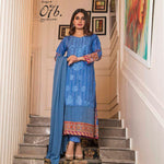 Amani Chikan Kari Embroidered Designer Lawn 3 Piece Un-Stitched Suit - 7 B - test-store-for-chase-value