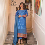 Amani Chikan Kari Embroidered Designer Lawn 3 Piece Un-Stitched Suit - 7 B - test-store-for-chase-value