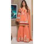 Amani Chikan Kari Embroidered Designer Lawn 3 Piece Un-Stitched Suit - 8 A - test-store-for-chase-value