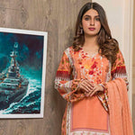 Amani Chikan Kari Embroidered Designer Lawn 3 Piece Un-Stitched Suit - 8 A - test-store-for-chase-value