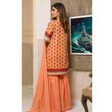 Amani Chikan Kari Embroidered Designer Lawn 3 Piece Un-Stitched Suit - 8 A - test-store-for-chase-value