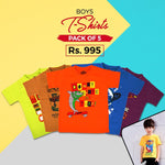 Boys Half Sleeves T-Shirt - Pack Of 5 - Multi - test-store-for-chase-value