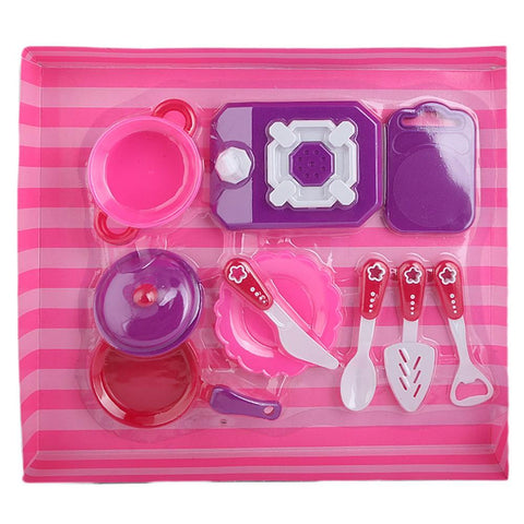 Kitchen 9 Pcs Set For Girls - Pink - test-store-for-chase-value