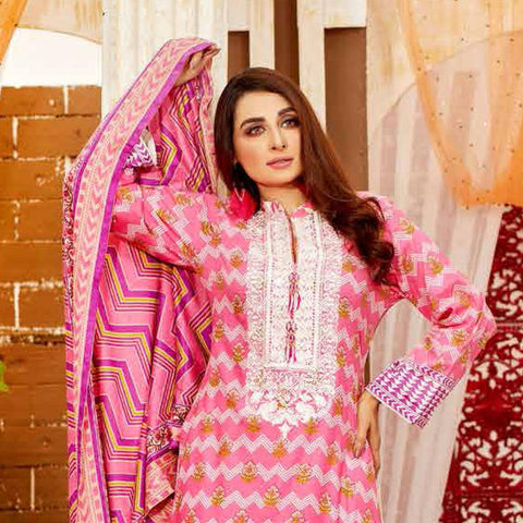 Amna Sohail Imperial Reflections Embroidered Lawn 3 Piece Un-Stitched Suit - 4590 B - test-store-for-chase-value