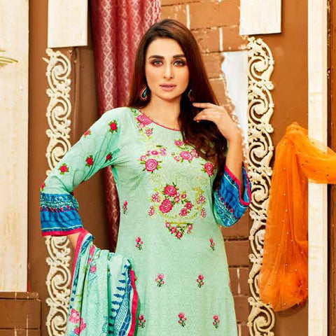 Amna Sohail Imperial Reflections Embroidered Lawn 3 Piece Un-Stitched Suit - 4591 A - test-store-for-chase-value