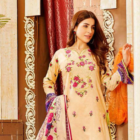 Amna Sohail Imperial Reflections Embroidered Lawn 3 Piece Un-Stitched Suit - 4591 B - test-store-for-chase-value