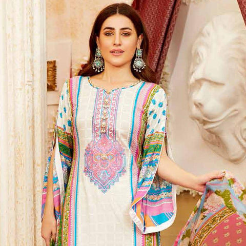 Amna Sohail Imperial Reflections Embroidered Lawn 3 Piece Un-Stitched Suit - 4592 A - test-store-for-chase-value