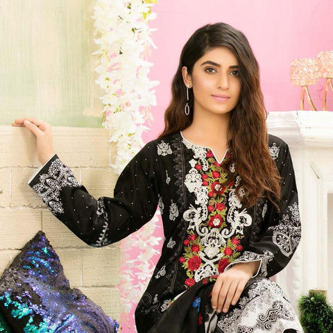 Iraar Luxurious Pearl Collection Embroidered Lawn 3 Piece Un-Stitched Suit - 5 A - test-store-for-chase-value