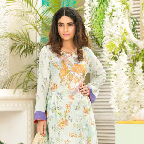 Iraar Luxurious Pearl Collection Embroidered Lawn 3 Piece Un-Stitched Suit - 6 A - test-store-for-chase-value