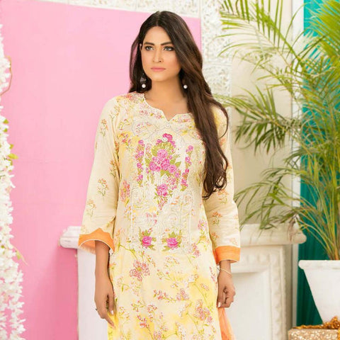 Iraar Luxurious Pearl Collection Embroidered Lawn 3 Piece Un-Stitched Suit - 6 B - test-store-for-chase-value