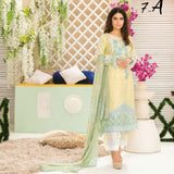 Iraar Luxurious Pearl Collection Embroidered Lawn 3 Piece Un-Stitched Suit - 7 A - test-store-for-chase-value