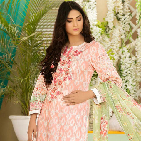 Iraar Luxurious Pearl Collection Embroidered Lawn 3 Piece Un-Stitched Suit - 7 B - test-store-for-chase-value