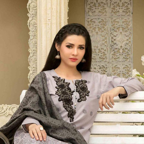 Famininity Schiffli Embroidered Lawn 3 Piece Un-Stitched Suit - 4584 - test-store-for-chase-value