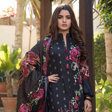 BS Printed Lawn Collection 3 Piece Un-Stitched Suit - 2 - test-store-for-chase-value
