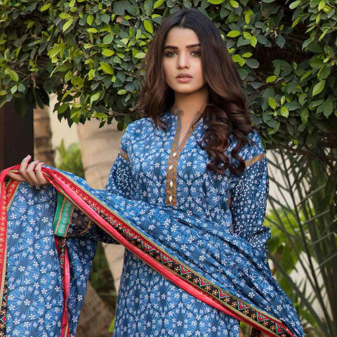 BS Printed Lawn Collection 3 Piece Un-Stitched Suit - 3 - test-store-for-chase-value