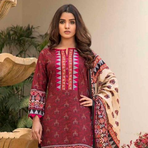 BS Printed Lawn Collection 3 Piece Un-Stitched Suit - 6 - test-store-for-chase-value