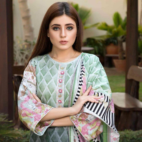 BS Printed Lawn Collection 3 Piece Un-Stitched Suit - 14 - test-store-for-chase-value