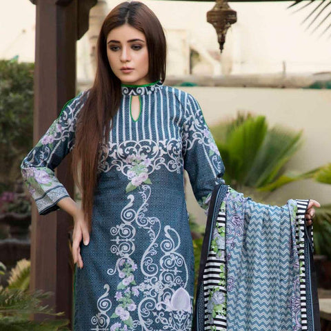 BS Printed Lawn Collection 3 Piece Un-Stitched Suit - 15 - test-store-for-chase-value
