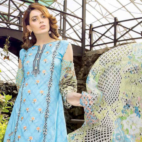 Afreen Embroidered Lawn 3 Piece Un-Stitched Suit - AY-139 A - test-store-for-chase-value