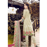 Afreen Embroidered Lawn 3 Piece Un-Stitched Suit - EKR-122 B - test-store-for-chase-value