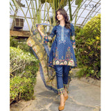 Afreen Embroidered Lawn 3 Piece Un-Stitched Suit - F-134 - test-store-for-chase-value