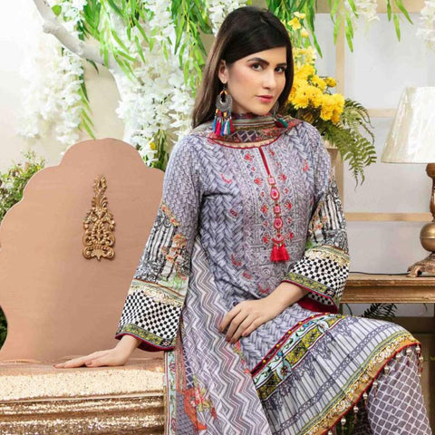 Amna Sohail Pure Decadence Embroidered Lawn 3 Piece Un-Stitched Suit - 4549 A - test-store-for-chase-value