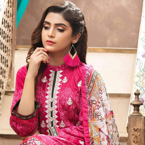 Amna Sohail Pure Decadence Embroidered Lawn 3 Piece Un-Stitched Suit - 4552 A - test-store-for-chase-value