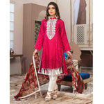 Amna Sohail Pure Decadence Embroidered Lawn 3 Piece Un-Stitched Suit - 4553 B - test-store-for-chase-value