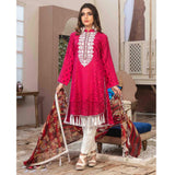 Amna Sohail Pure Decadence Embroidered Lawn 3 Piece Un-Stitched Suit - 4553 B - test-store-for-chase-value