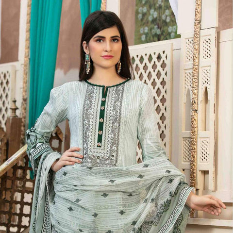 Amna Sohail Pure Decadence Embroidered Lawn 3 Piece Un-Stitched Suit - 4555 A - test-store-for-chase-value