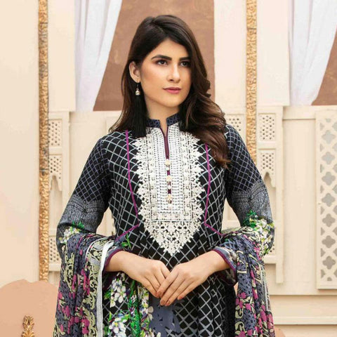 Amna Sohail Pure Decadence Embroidered Lawn 3 Piece Un-Stitched Suit - 4554 A - test-store-for-chase-value