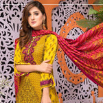 Mughal Bagh Embroidered Lawn 3 Piece Un-Stitched Suit - AY-172 B - test-store-for-chase-value