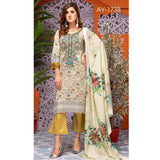 Mughal Bagh Embroidered Lawn 3 Piece Un-Stitched Suit - AY-173 B - test-store-for-chase-value