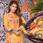 Mughal Bagh Embroidered Lawn 3 Piece Un-Stitched Suit - DA-171 A - test-store-for-chase-value