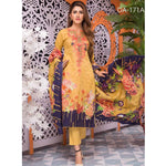 Mughal Bagh Embroidered Lawn 3 Piece Un-Stitched Suit - DA-171 A - test-store-for-chase-value